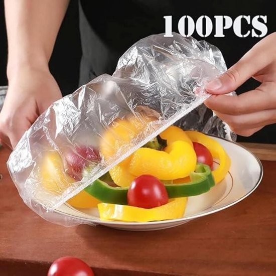 100 pcs Plastic Bags Food Cover