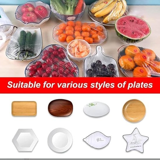 100 pcs Plastic Bags Food Cover