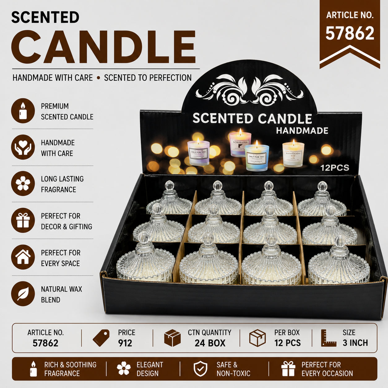 57862 (24BOX/CTN) (12PC BOX)-CANDLE