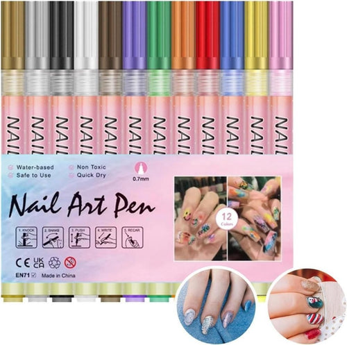 12 Color Nail Art Maker Pen