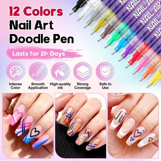 12 Color Nail Art Maker Pen