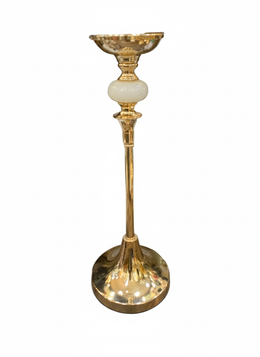 Elegant Gold & Ivory Candle Holder - Unique Bazar Diwali