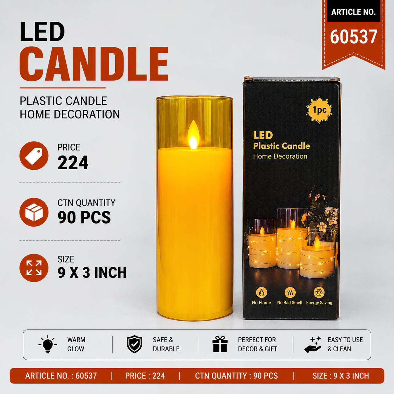 60537 (90)-LED CANDLE