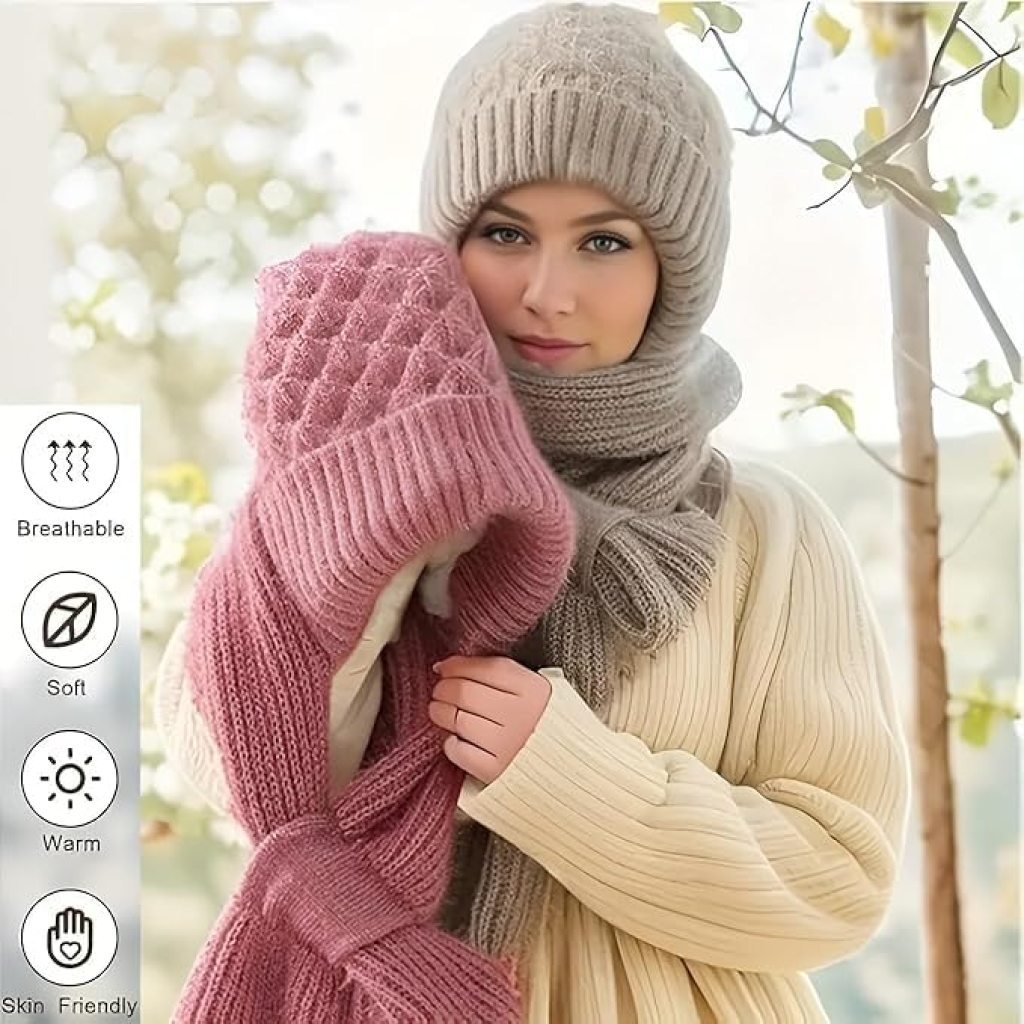 2 In 1 Winter Hat Scarf