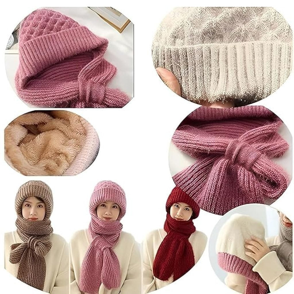 2 In 1 Winter Hat Scarf