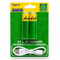 2 Pcs Type C Rechargeable Batteries
