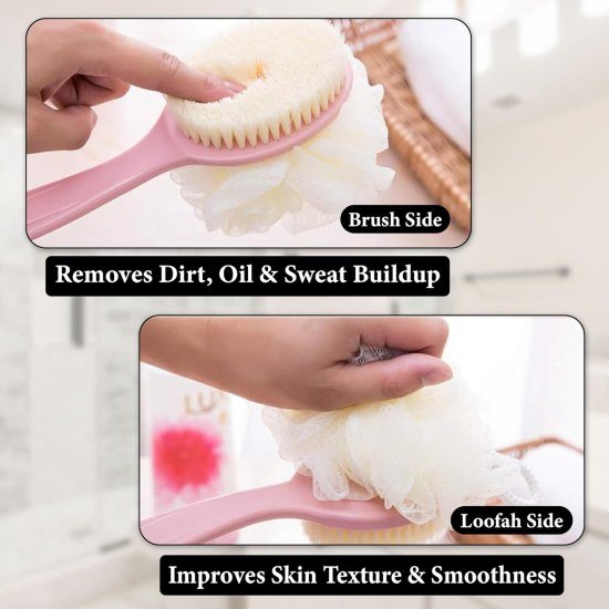 2 in 1 Bath Brush Back Body Scrubber