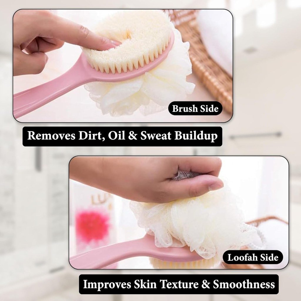2 in 1 Bath Brush Back Body Scrubber
