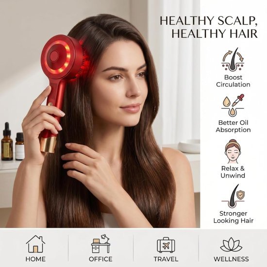 Head Scalp Electric Massager Oil Applicator Comb