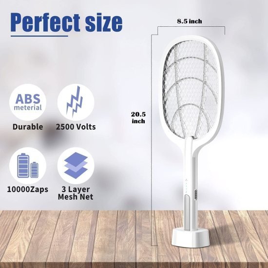 2 in 1 Mosquito Bat Killer Racket Mosquito Racket Swatter UV Light