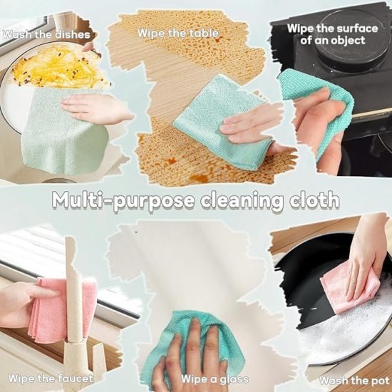 20 Pcs Microfiber Cleaning Wipes