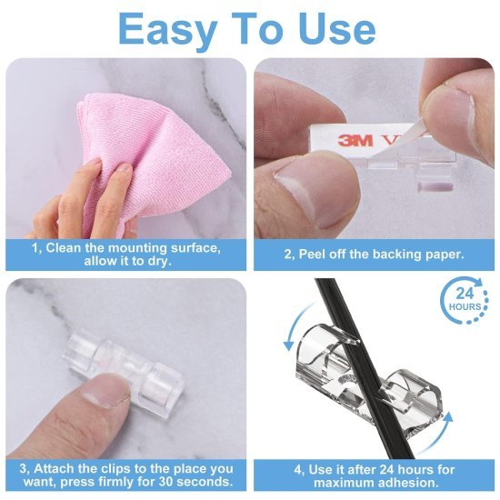 20 pcs Cable Clip Organizer