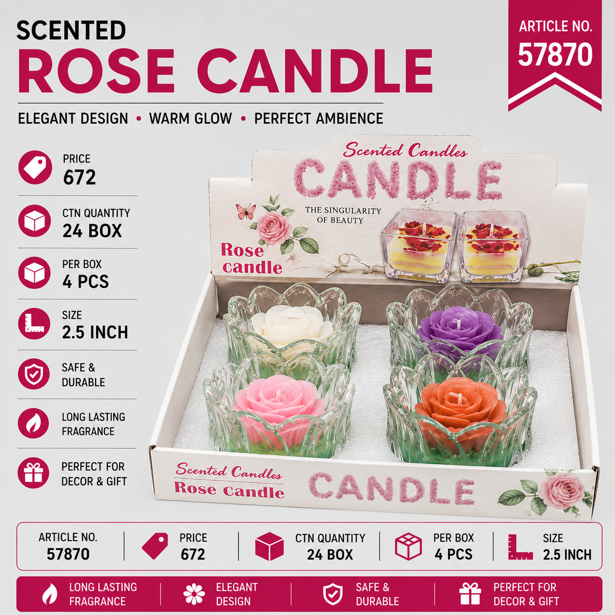 57870 (24BOX/CTN)(4PC BOX)-CANDLE