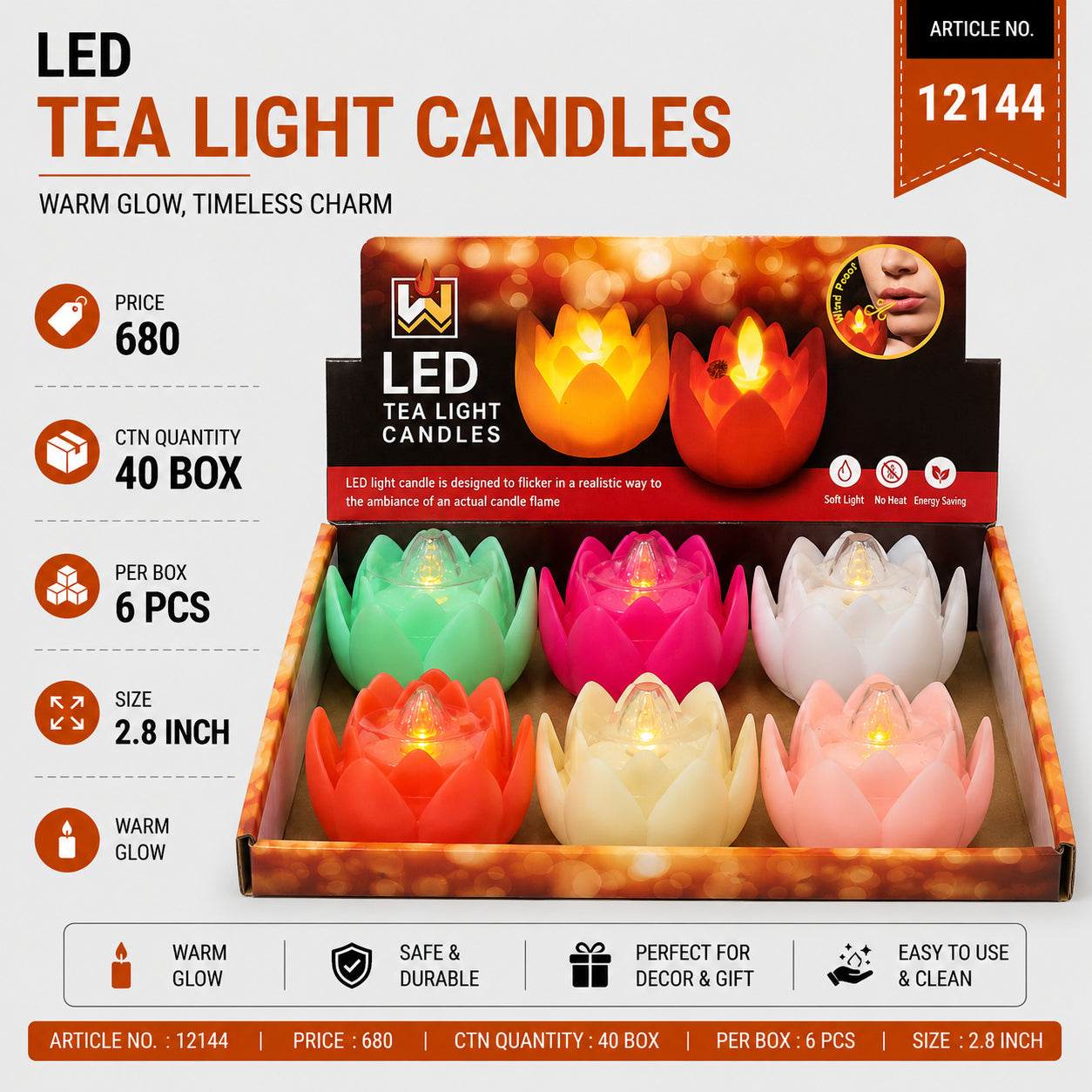 12144 (40BOX/CTN) (6PC BOX)-CANDLE
