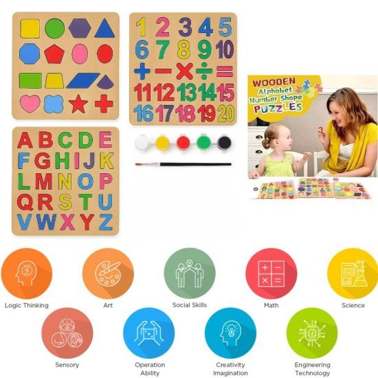 3 pcs Puzzle Set with Color