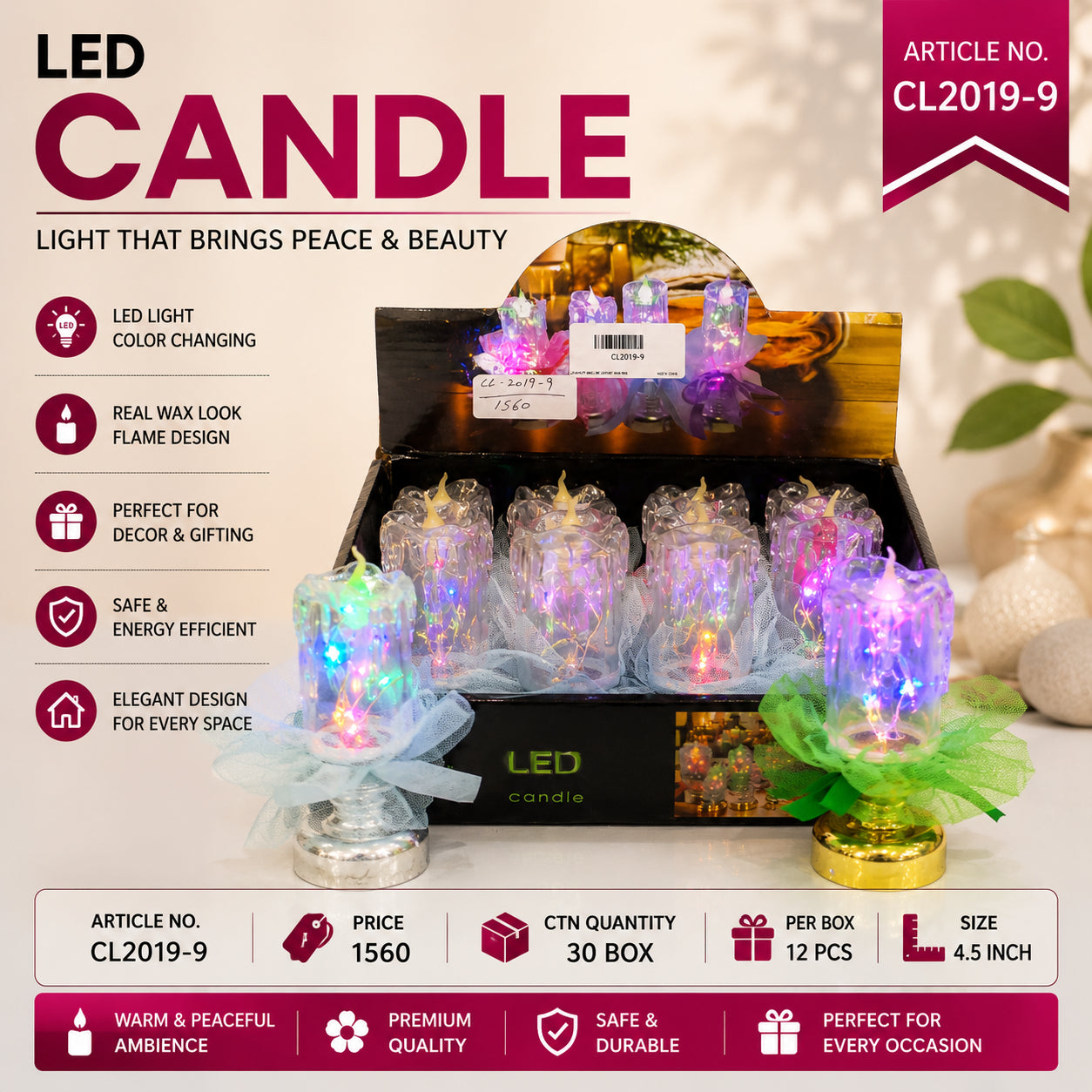 CL2019-9 (30)(12PC BOX)-LED CANDLE
