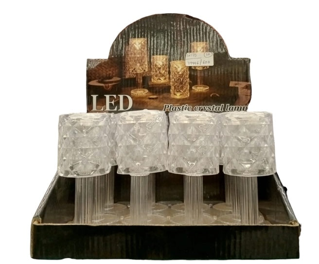 Plastic Crystal Led Lamps   5 Inch, 12 Pcs Box