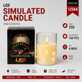 LED Simulated Candle in Glass Holder Pack of 3