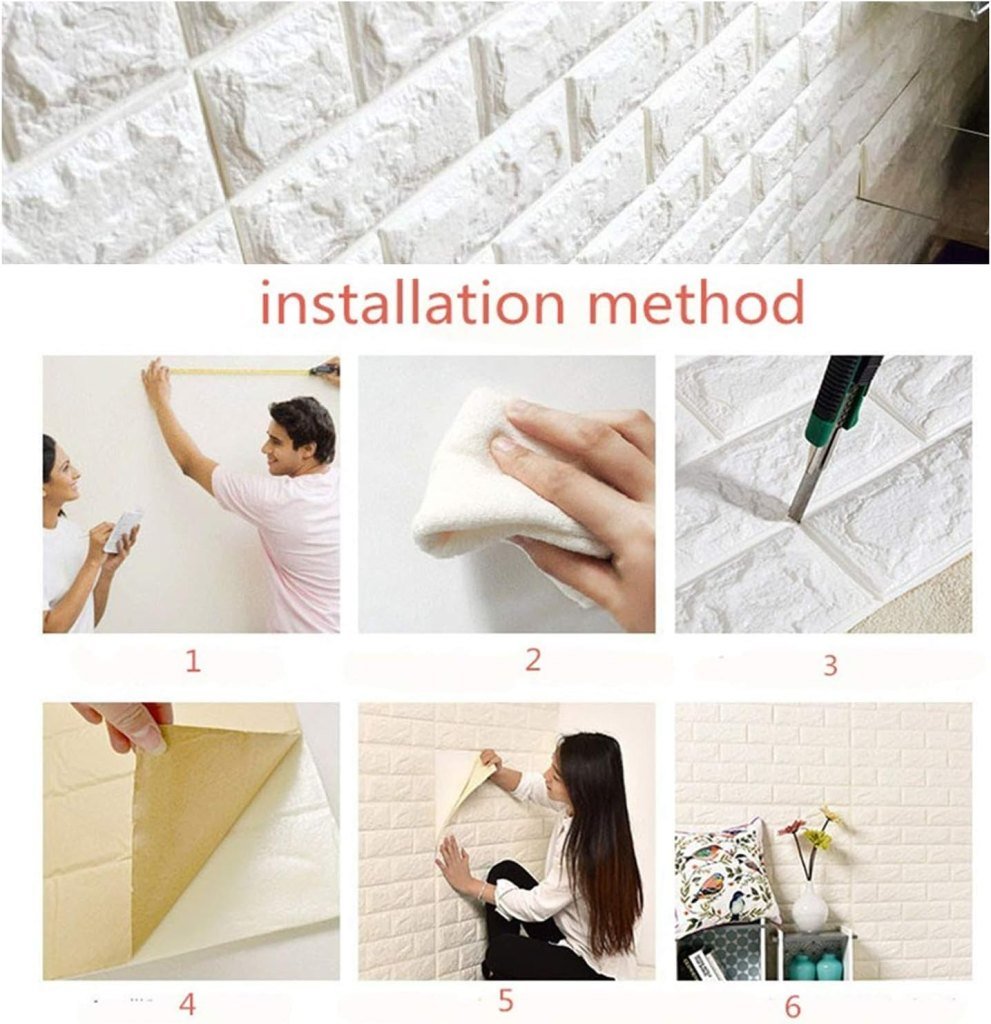 3D Brick Foam Wallpaper 70x77cm