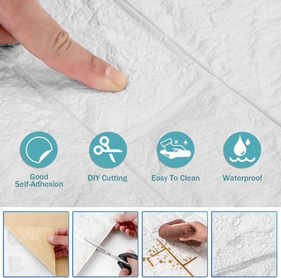 3D Brick Foam Wallpaper 70x77cm