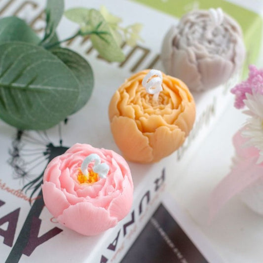 Unique Bazar: Artisanal 3D Rose Flower Bud Candle - Diwali