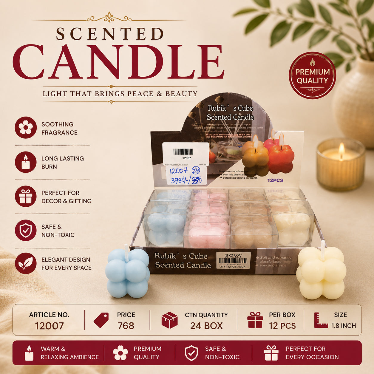 12007 (12PC/BOX) (24)-CANDLE