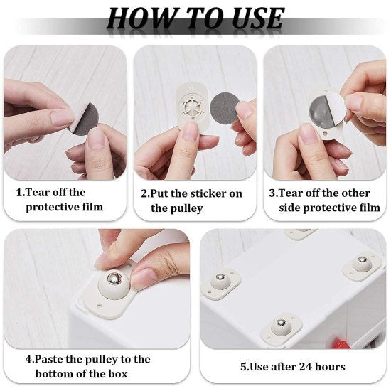 4 Pc Self Adhesive Mini Swivel Casters Wheels