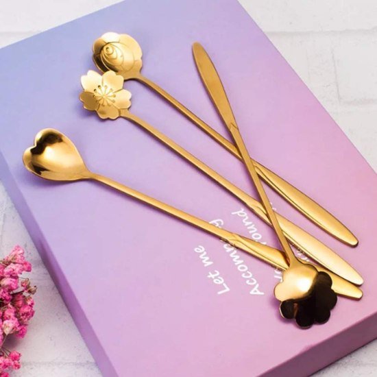 4 pcs Golden Spoon Set