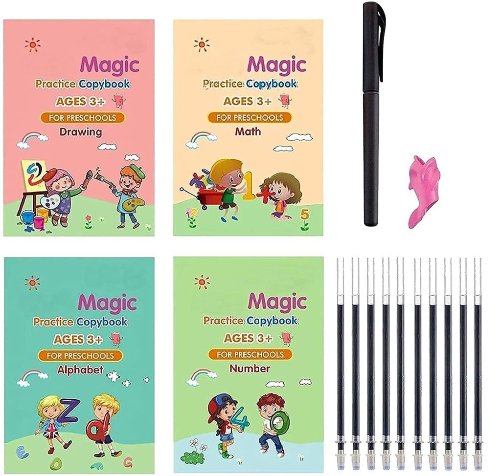 Magic Practice Book for kids 4 pcs 10 refill