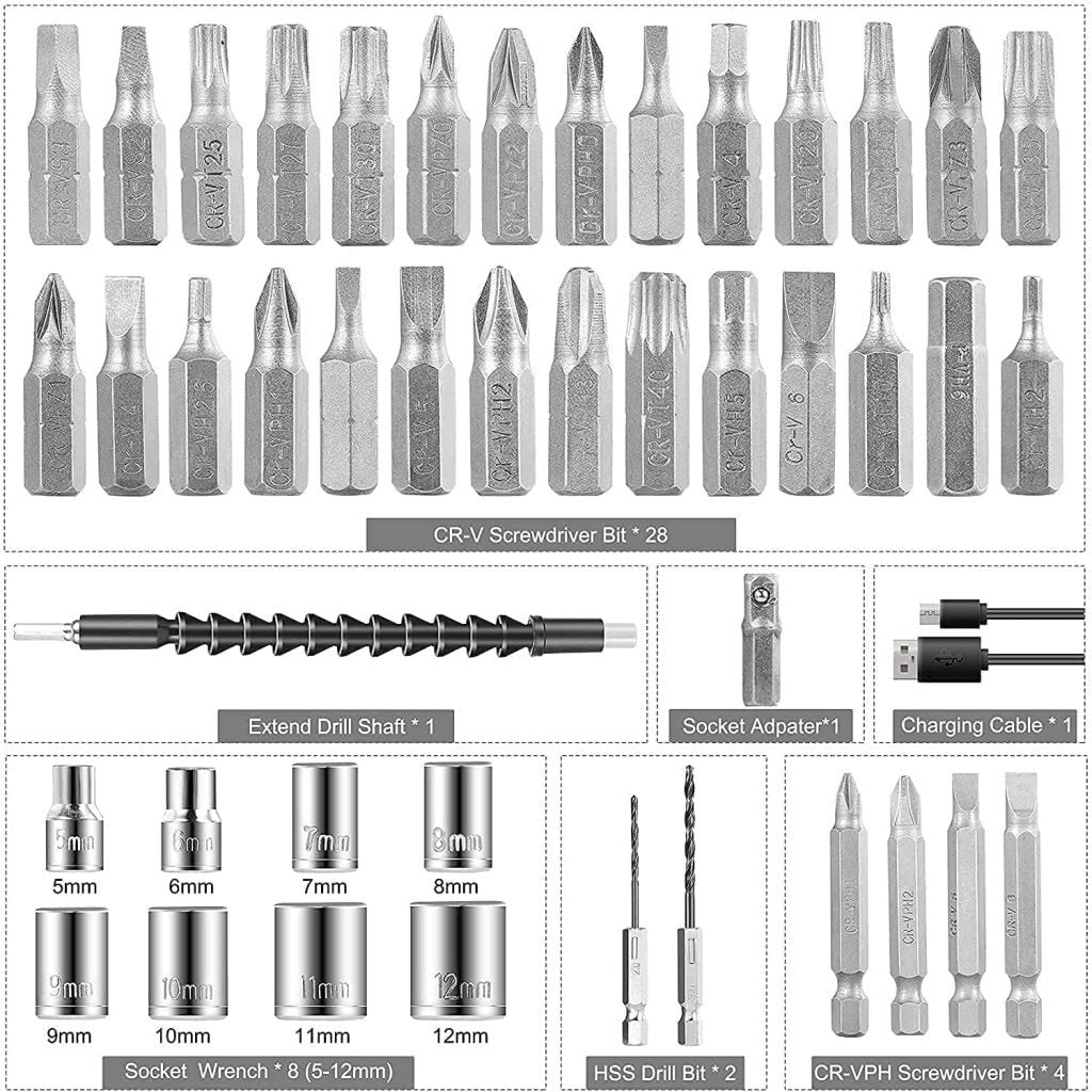 47 in 1 Cordless Electric Screwdriver Set