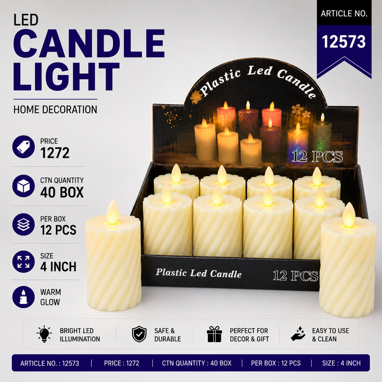 12573 (40BOX/CTN) (12PC/BOX)-CANDLE