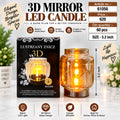 3D Mirror Glass LED Candle Pack of 2