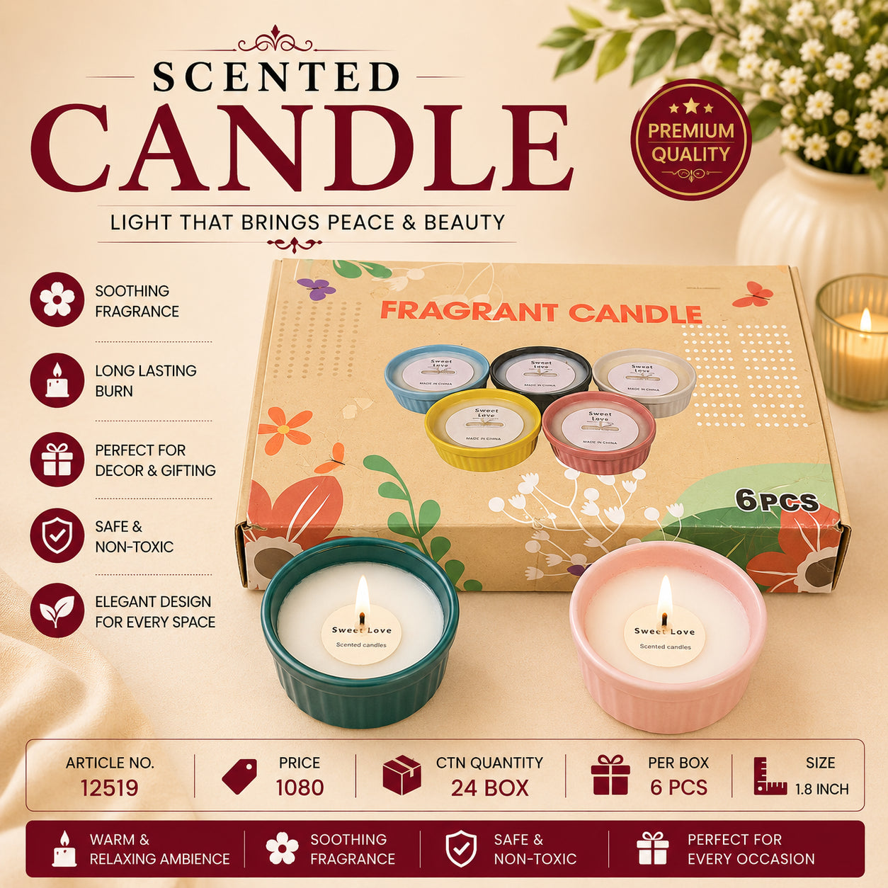 12519 (6PC/BOX) (24)-CANDLE