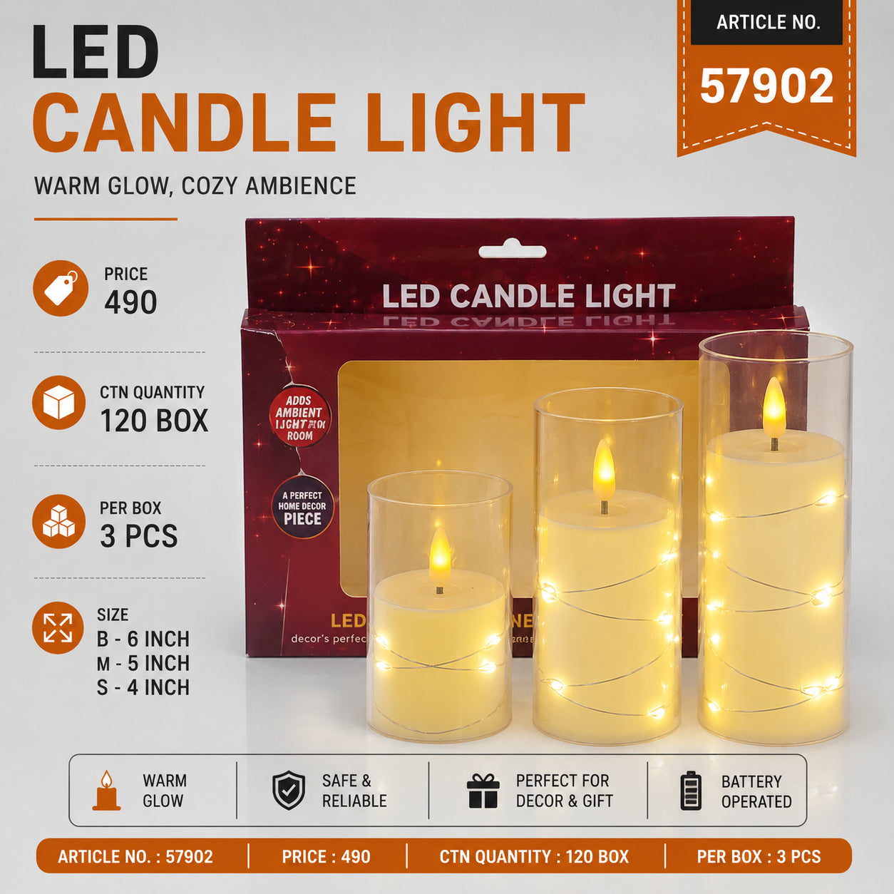 57902 (120)(3PCBOX)-CANDLE