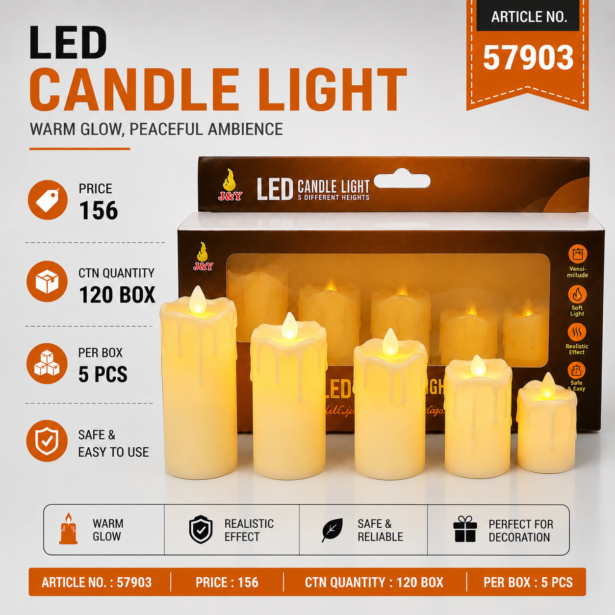 57903 (120)(5PC BOX)-CANDLE