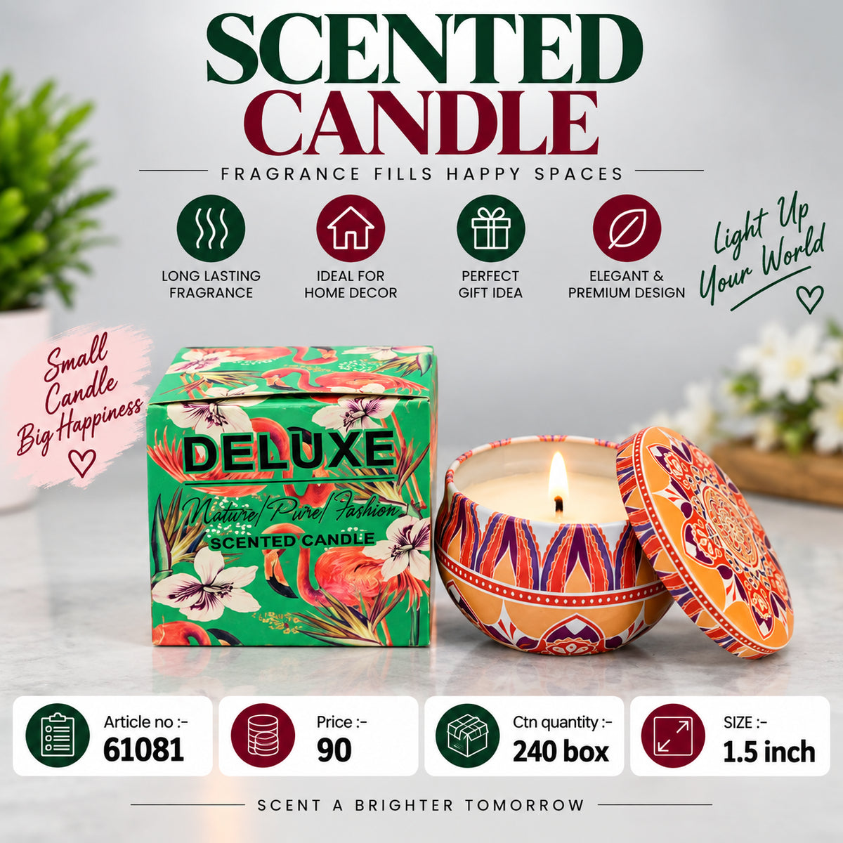 Deluxe Decorative Scented Candle Pack of 12