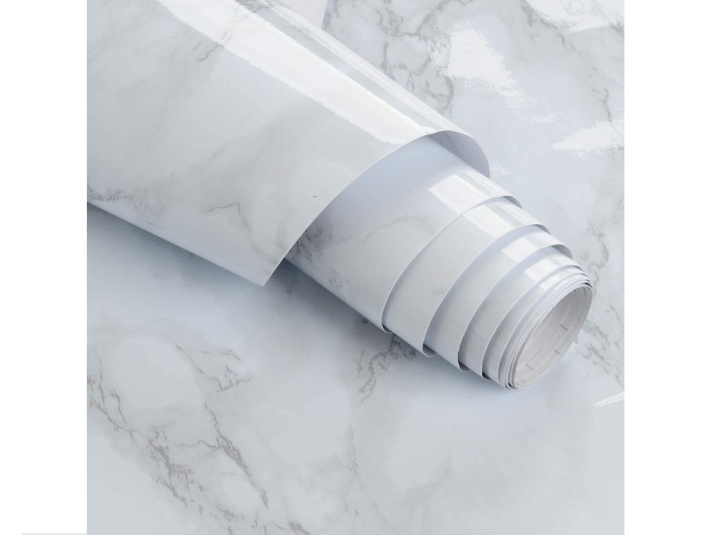 60x200 cm White marble Foil Roll
