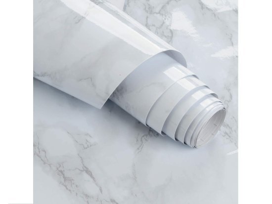 60x200 cm White marble Foil Roll