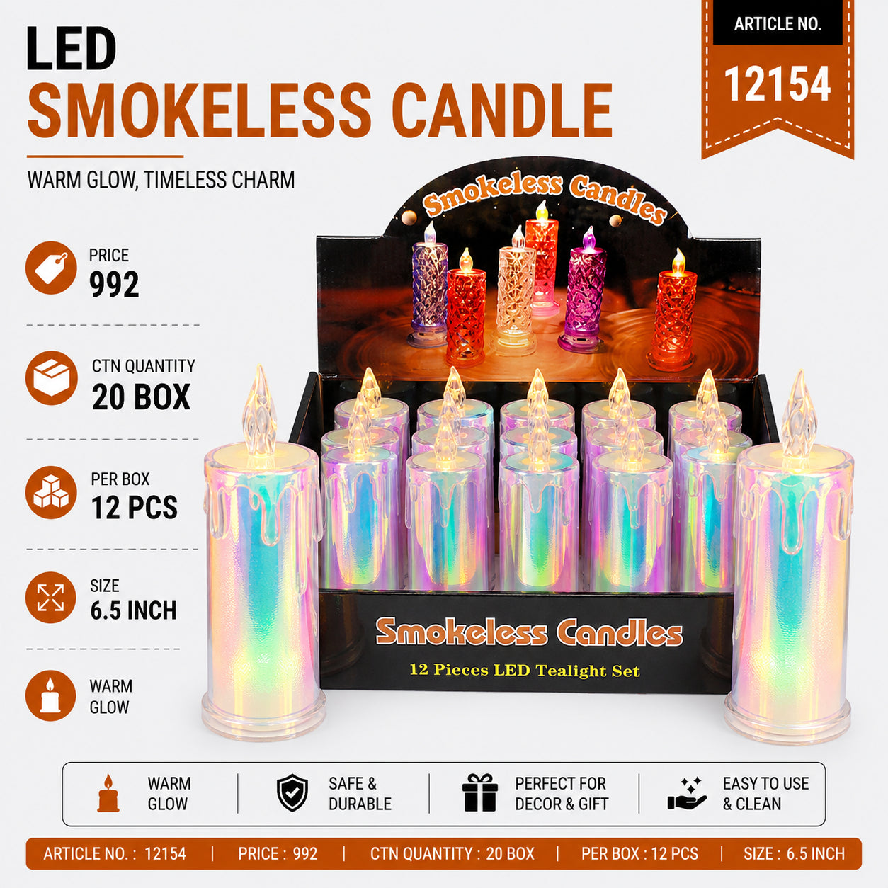 12154 (20BOX/CTN) (12PC BOX)-CANDLE