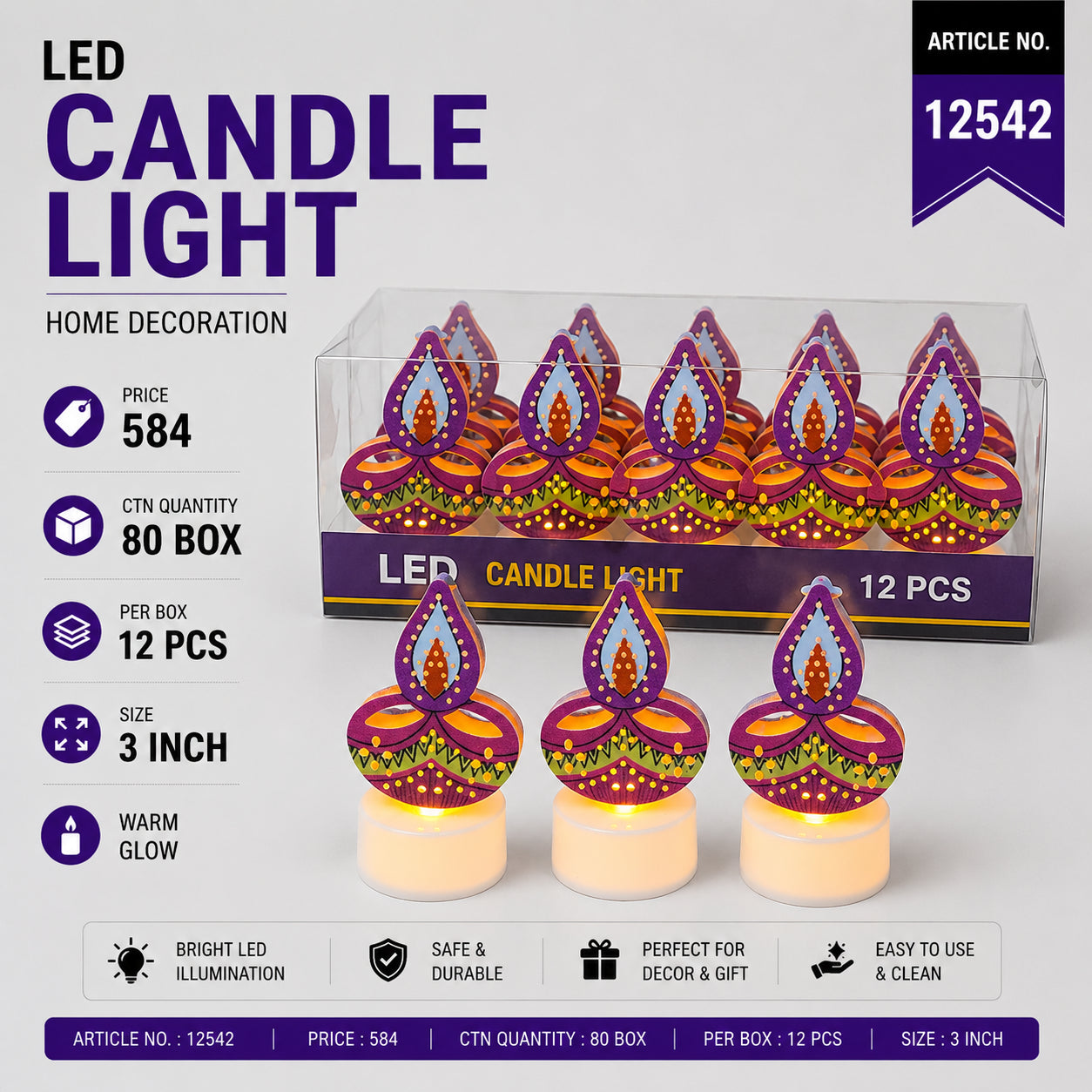 12542 (80BOX/CTN) (12PC BOX)-CANDLE