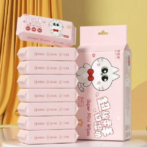 64 pcs Mini Wet Wipes Disposable Travelling Tissue