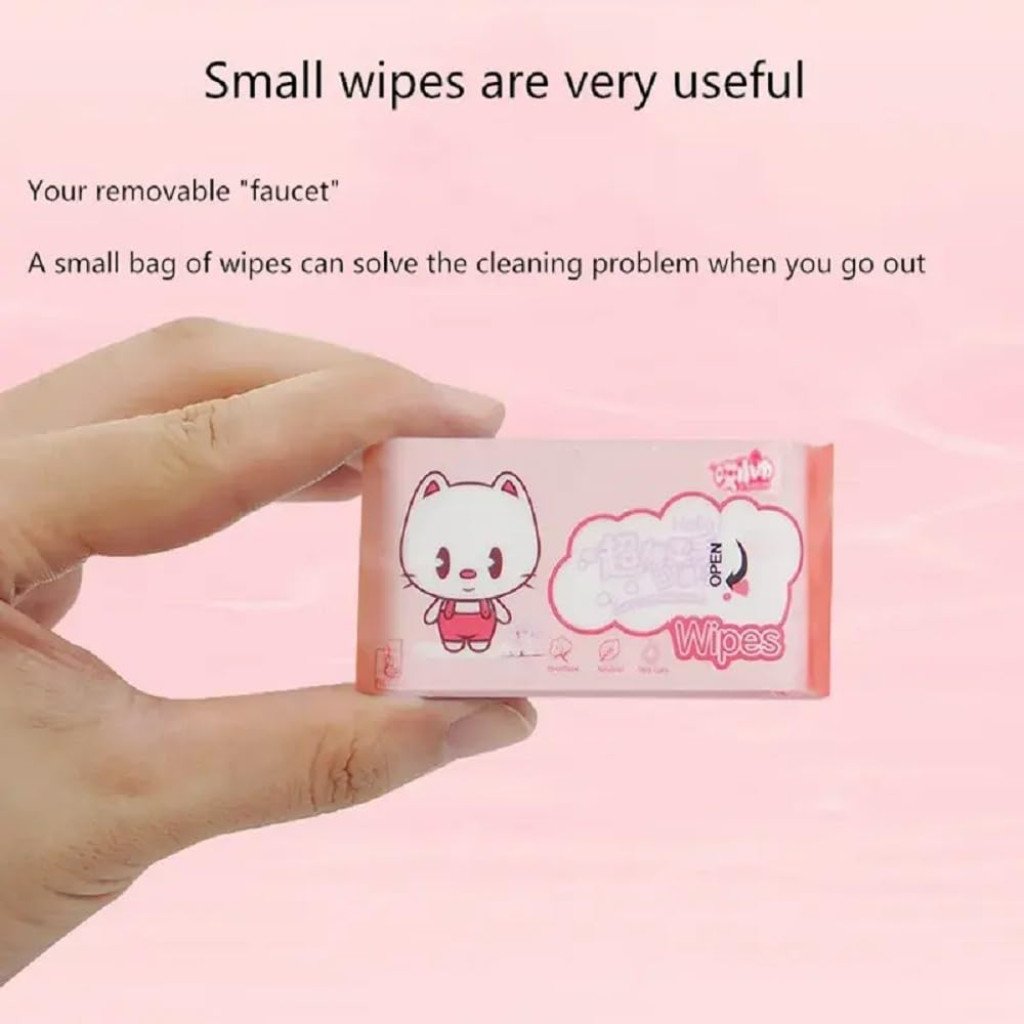 64 pcs Mini Wet Wipes Disposable Travelling Tissue
