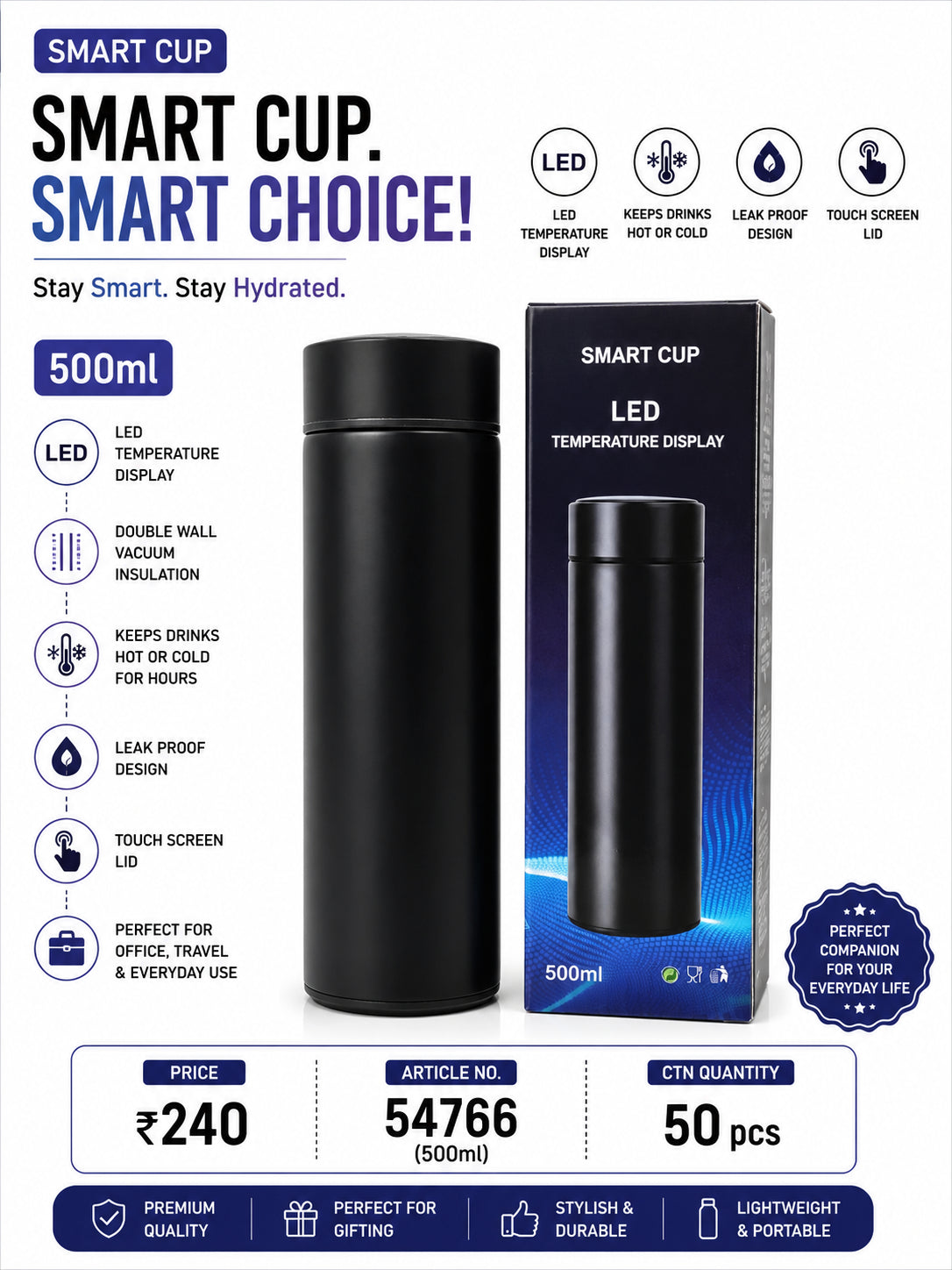 54766 (50)-TEMPERATURE BOTTLE BLACK NET