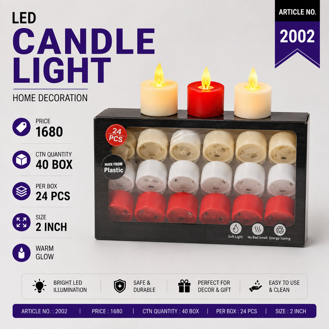 2002 (40)(24PC PKT)-LED CANDLE