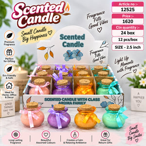 Scented Glass Jar Candle with Cork Lid (Single Piece)