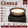 Large Ribbed Glass Scented Candle Pack of 2