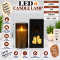 Amber Cylindrical LED Candle Lamp Pack of 3