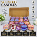 Patterned Decorative Scented Candle Tin Pack of 24