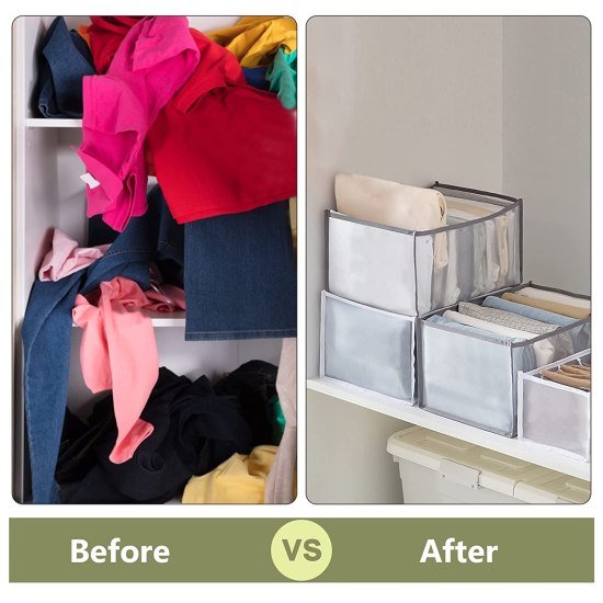 7 Grid Transparent Closet Clothes Organizer