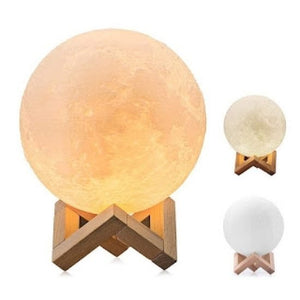 Moon Lamp Night Light With Wooden Stand 15 cm